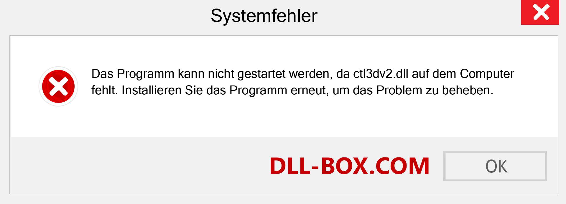 ctl3dv2.dll-Datei fehlt?. Download für Windows 7, 8, 10 - Fix ctl3dv2 dll Missing Error unter Windows, Fotos, Bildern